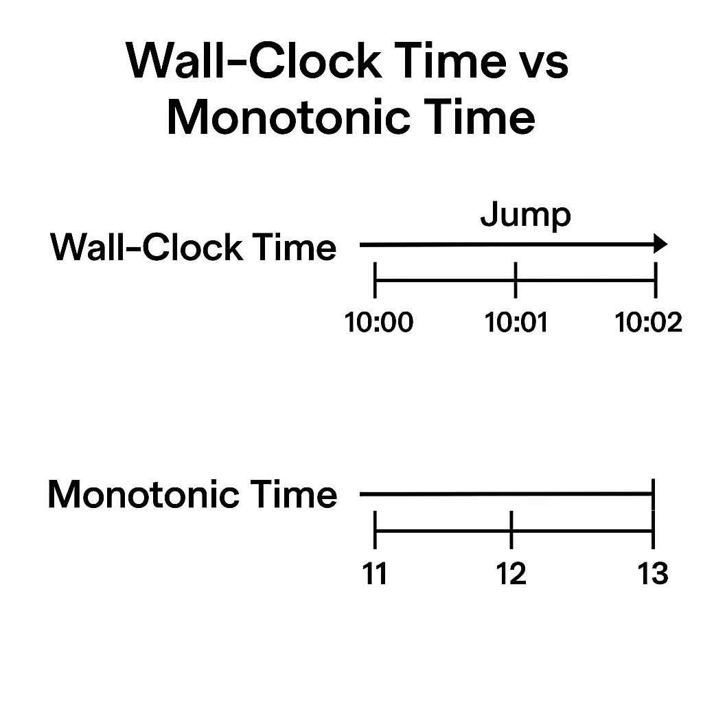 Difference Between Wall‑Clock Time and Monotonic Time