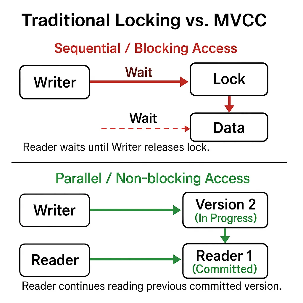 Traditional Locking vs MVCC