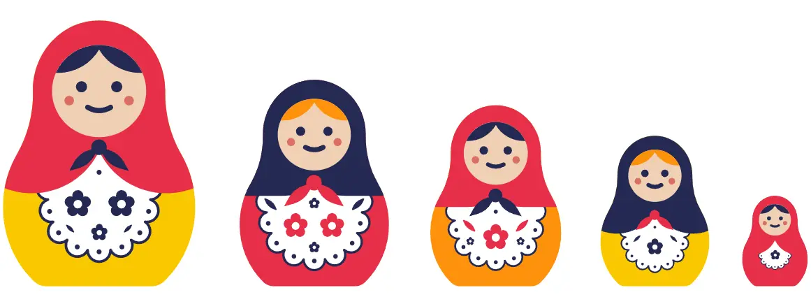 Nested Russian dolls